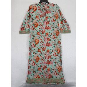 J Crew Womens XXS Floral Print Maxi Dress Long Sleeve Tassel Tie Neck